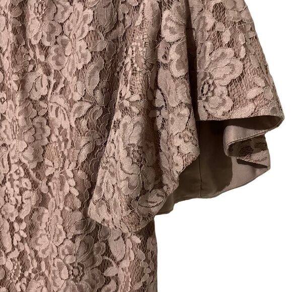Chetta B Dusty Mauve Lace Bell Sleeve Size 4 - Picture 5 of 8